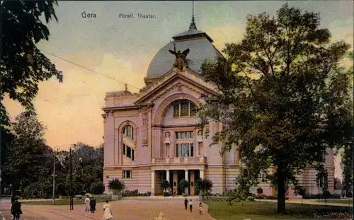 Ansichtskarte Gera Fürstl. Theater 1910