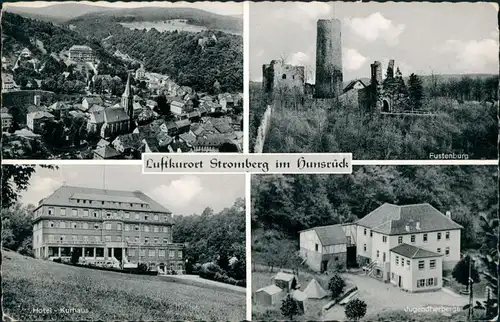 Stromberg (Hunsrück) Luftbild, Fustenburg, Hotel - Kurhaus, Jugendherberge 1956