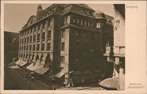 Ansichtskarte Leipzig Partie am Meßhaus Handelshof 1924 