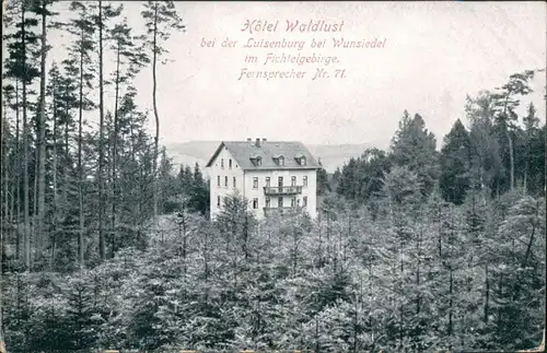 Luisenburg-Wunsiedel (Fichtelgebirge) Hotel Waldlust Luisenburg 1912 