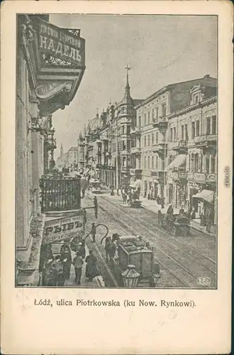 Postcard Lodz / Lodsch Łódź Geschäfte Petrikauerstraße 1915