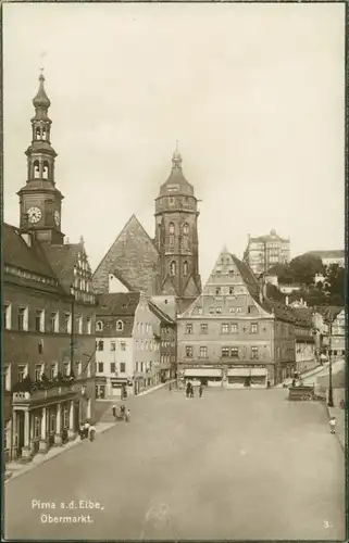 Ansichtskarte Pirna Partie am Obermarkt 1928 