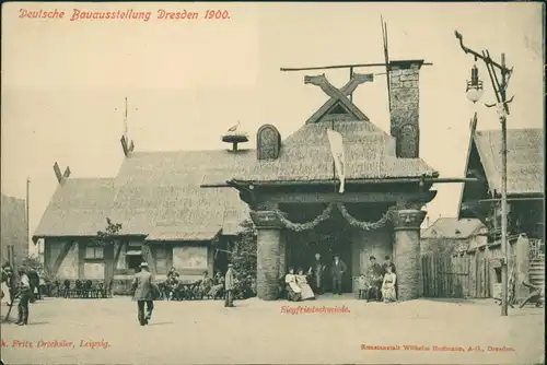 Ansichtskarte Dresden Deutsche Bauausstellung - Siegfriedenschmiede 1900 