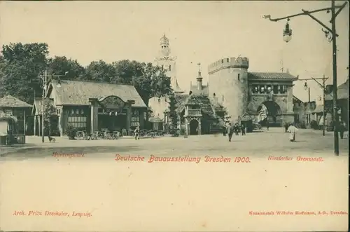 Ansichtskarte Dresden Deutsche Bauausstellung - Römischer Grenzwall 1900 