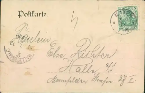 Ansichtskarte Wesenstein-Dohna Stadt und Schloß 1903 