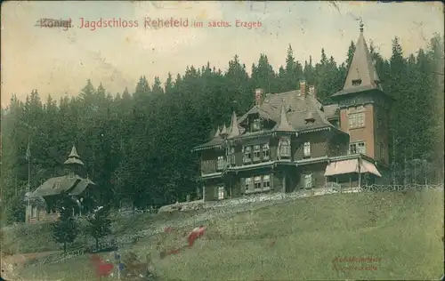 Rehefeld-Altenberg (Erzgebirge) Jagdschloss (handcoloriert) 1908 