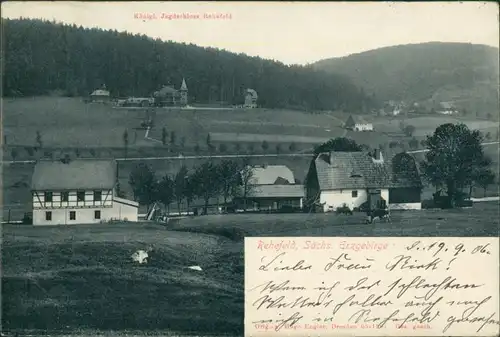 Ansichtskarte Rehefeld-Altenberg (Erzgebirge) Kgl Jagdschloß 1907 