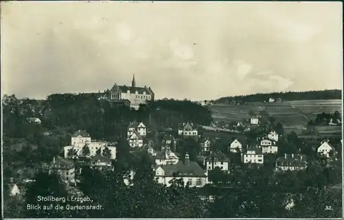 Ansichtskarte Stollberg (Erzgebirge) Blick auf die Gartenstadt 1934 