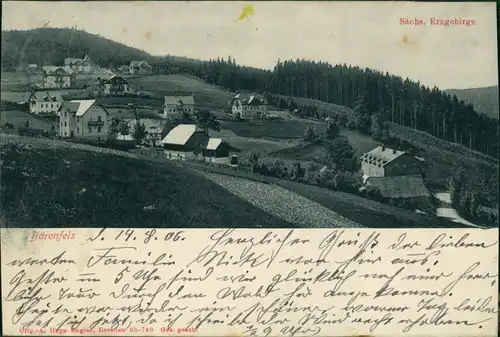 Ansichtskarte Bärenfels (Erzgebirge)-Altenberg (Erzgebirge) Stadtpartie 1906 