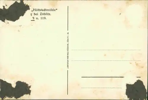 Ansichtskarte Zöblitz Partie an der Hüttstadtmühle 1922 