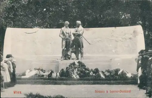 Ansichtskarte Wien Strauss & Lanner Denkmal 1913