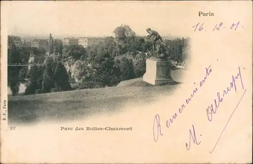 CPA Paris Parc des Buttes-Chaumont/Parkanlage 1901