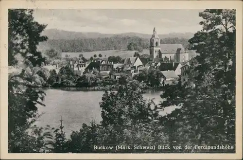 Buckow (Märkische Schweiz)  - Blick von der Ferdinandshöhe 1954