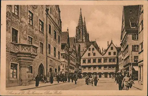 Ansichtskarte Ulm a. d. Donau Rathaus und Obere Stube 1922