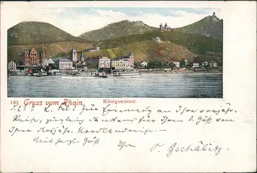 Ansichtskarte Königswinter Panorama-Ansichten - Zeichnung 1905