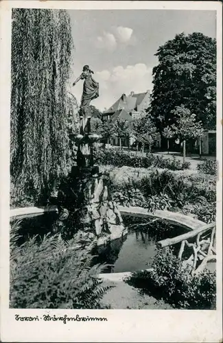 Postcard Sorau Żary Märchenbrunnen 1932