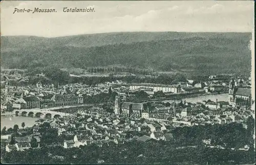 CPA Moselbrück Pont-à-Mousson Totalansicht 1916 