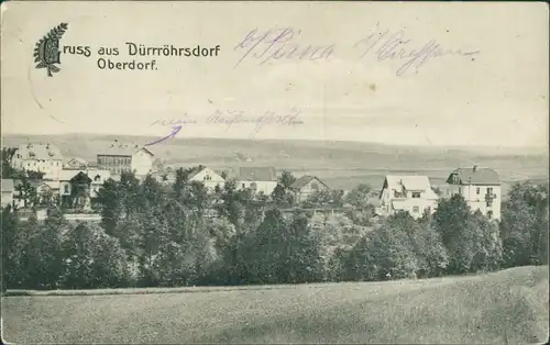 Ansichtskarte Dürrröhrsdorf-Dittersbach Partie am Oberdorf 1908 
