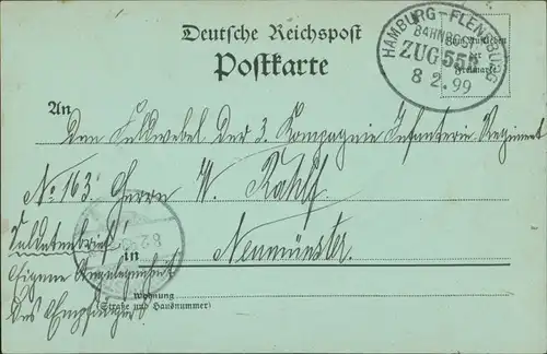 Ansichtskarte Holtenau-Kiel Holtenå Mondscheinlitho Kaiser Wilhelm Kanal 1899