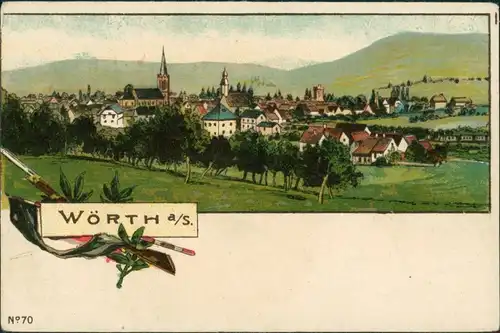 CPA Wörth an der Sauer Wœrth Blick auf die Stadt 1912