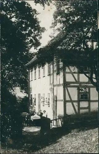 Reinsberg (Sachsen) Partie am Fachwerkhaus (Privataufnahme) 1912 Privatfoto 