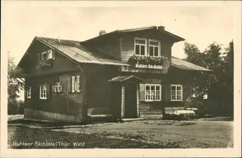 Ansichtskarte Waltershausen Ruhlaer Skihütte 1954 