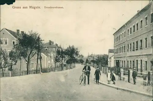 Ansichtskarte Mügeln-Heidenau (Sachsen) Partie in der Dresdnerstrasse 1905 