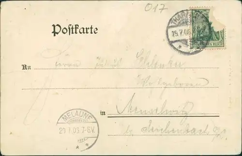 Edle Krone-Klingenberg (Sachsen) Gasthaus Unverhofft Glück 1906 