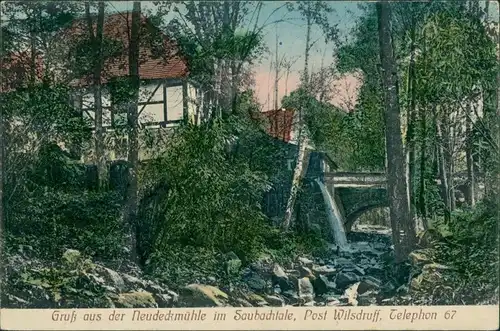 Ansichtskarte Klipphausen Neudeckmühle - Saubachtal 1915 