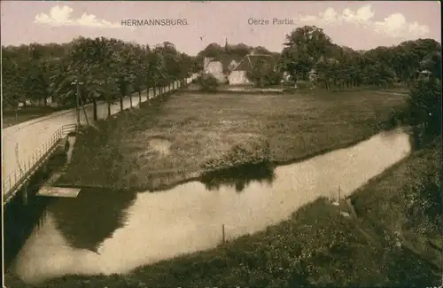 Ansichtskarte Hermannsburg Straße, Stadt - Oerze 1917