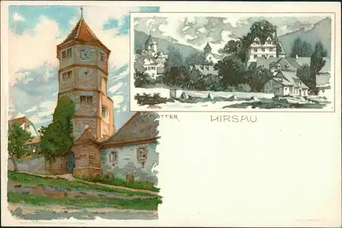 Ansichtskarte Hirsau-Calw 2 Bild: Künstlkarte: Stadt (K. Mutter) 1909 