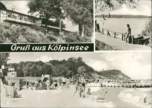 Kölpinsee (Usedom)-Loddin HO-Gaststätte Seerose, Kölpinsee und Strand 1968