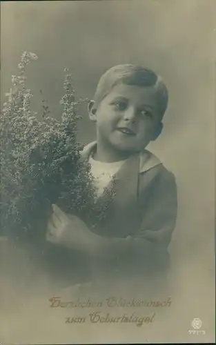 Ansichtskarte  Glückwunsch/Grußkarten: Geburtstag - Junge freut sich 1922