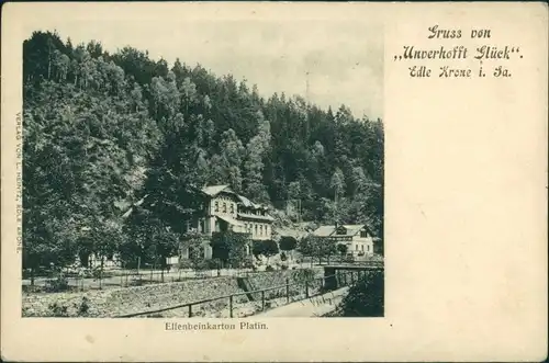 Edle Krone-Klingenberg  Unverhoft Glück Gasthaus Elfenbeinkarton 2 1911