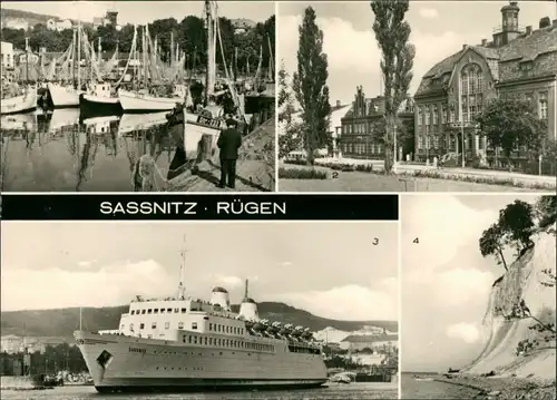 Sassnitz Fischerreihafen, Postamt, Eisenbahnfährschiff der DReichsbahn MS 1981