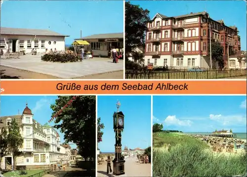 Ahlbeck (Usedom) Strandpromenade, FDGB-Erholungsheim     Seebrücke 1985