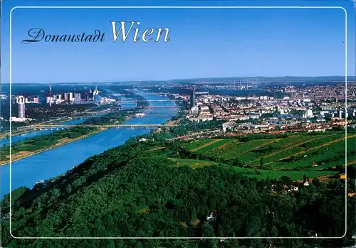 Ansichtskarte Wien Panorama-Ansicht - entlag der Donau 2014