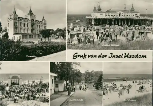 Usedom Zinnowitz, Seebrücke - Ahlbeck, Bansin  Trassenheide, Karlshagen g1974