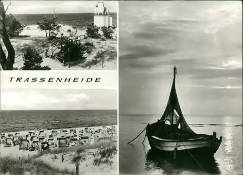 Trassenheide Strand, Fischerboot Ansichtskarte g1981