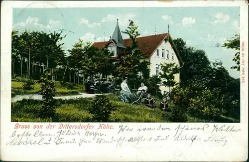 Dittersdorf (Lößnitz)-Lößnitz (Erzgebirge) Gasthaus mit Gästen 1905