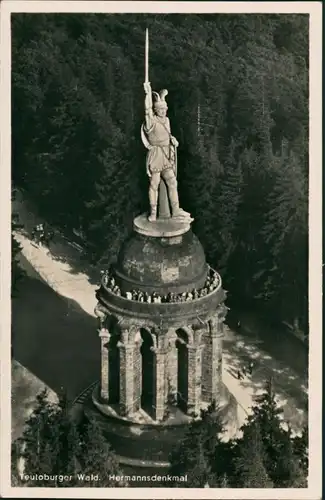 Ansichtskarte Hiddesen-Detmold Luftbild Hermannsdenkmal 1930 