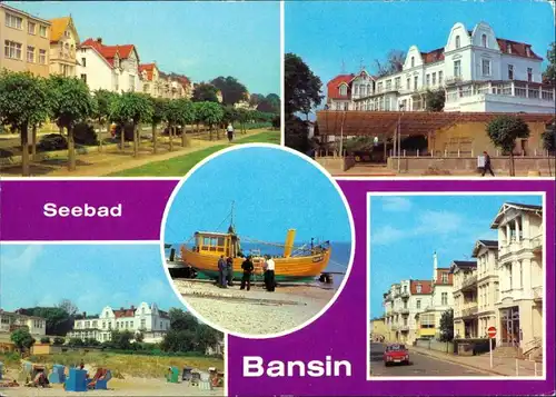 Bansin-Heringsdorf Usedom, Erholungsheim, K-Marx-Straße, Fischerstrand g1982