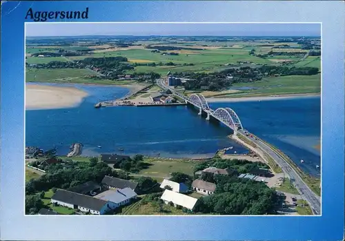Postcard Aggersund Luftbild mit Bogenbrücke 2001