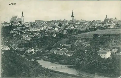 Postcard Znaim Znojmo Panorama-Ansichten mit Kirchen 1909