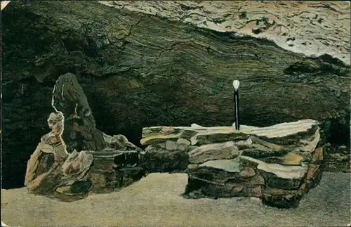 Rottleben (Thüringen) Barbarossahöhle Kyffhäuser - Barbarossa-Stuhl Tisch 1914