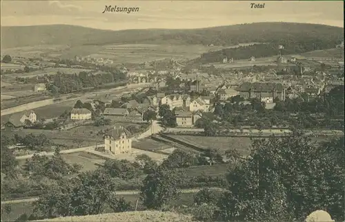 Ansichtskarte Melsungen Panorama-Ansicht mit Fernblick 1913