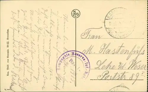 Postkaart Ostende Oostende Hafen - Kai mit Hochseeschiff 1915