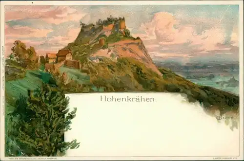 Litho AK Künstlerkarte: Gemälde / Kunstwerke - Hohenkrähen - Biese 1900 