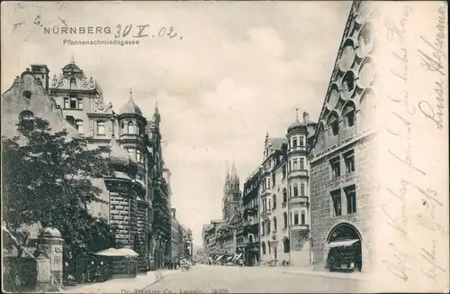 Ansichtskarte Nürnberg Pfannenschmiedsgasse 1902