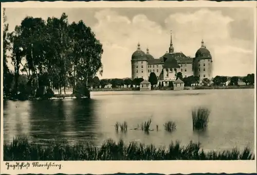 Ansichtskarte Moritzburg Kgl. Jagdschloss mit Schlossteich 1930